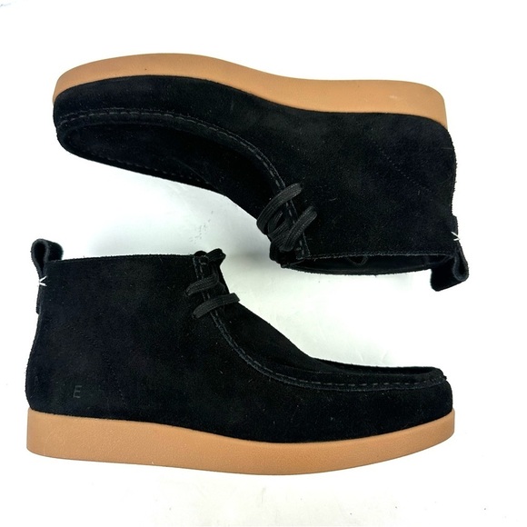 Everlane Chukka Boots 8.5 Black Suede Lace Up Womens Shoes New - Picture 1 of 10